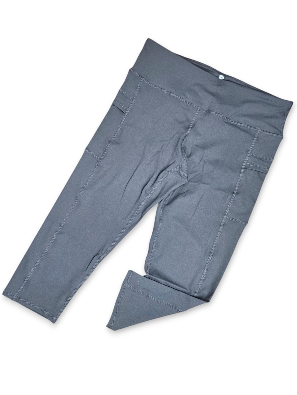 Outland XS/S Leggings Cropped Length Grey High Waist Pockets Tummy Support